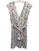 Doen Size XXL White & Multi Viscose Sleeveless Floral Contrast Trim Dress White & Multi / XXL