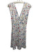 Doen Size XXL White & Multi Viscose Sleeveless Floral Contrast Trim Dress White & Multi / XXL