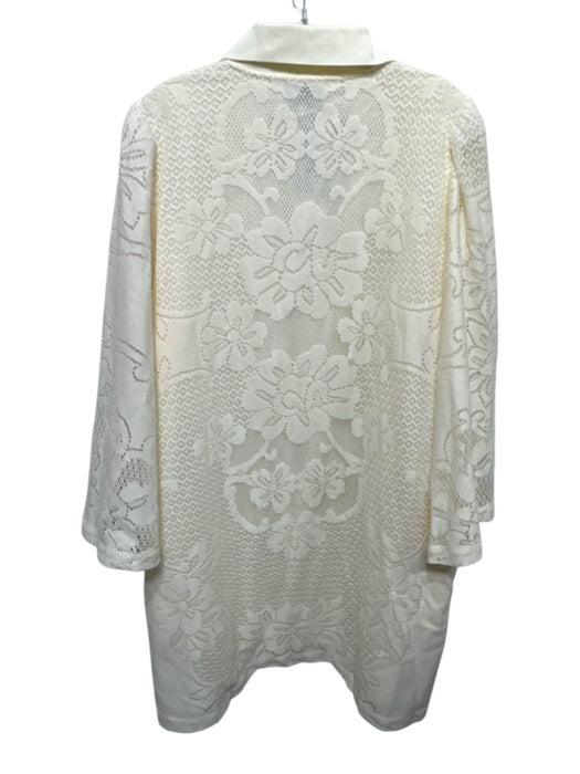 Tuckernuck Size XXL Cream White Cotton & Polyester Lace Overlay Collar Dress Cream White / XXL