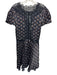 Doen Size XXL Navy Blue, Red & Multi Viscose Floral Short Sleeve Dress Navy Blue, Red & Multi / XXL