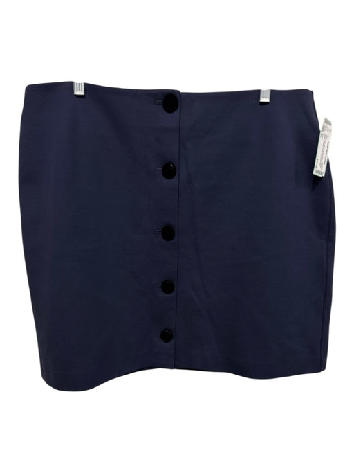 Boden Size XL Navy Blue Viscose Blend Velvet Buttons Button Front Mini Skirt Navy Blue / XL