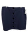 Boden Size XL Navy Blue Viscose Blend Velvet Buttons Button Front Mini Skirt Navy Blue / XL