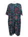 Tuckernuck Size XXL Black Red & Green Print Polyester Floral Pleated Dress Black Red & Green Print / XXL