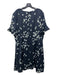 Banana Republic Size 18 Navy & white Polyester V Neck Floral Short Sleeve Dress Navy & white / 18