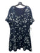 Banana Republic Size 18 Navy & white Polyester V Neck Floral Short Sleeve Dress Navy & white / 18