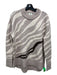 Tuckernuck Size S Purple Print Wool Zebra Stripe Crew Neck Long Sleeve Sweater Purple Print / S