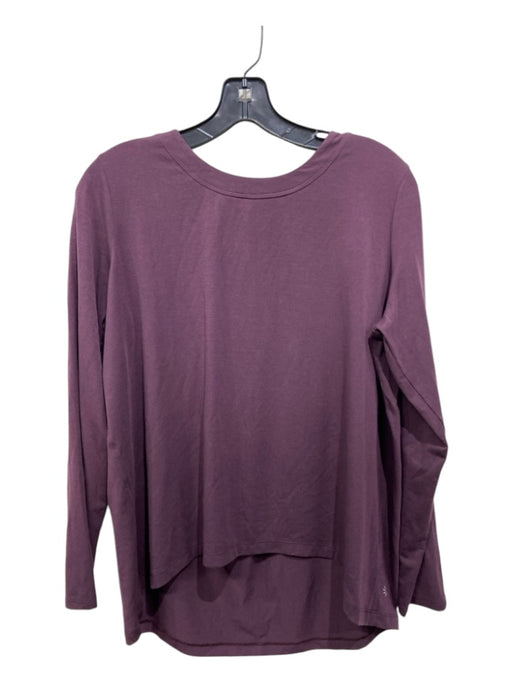 Athleta Size S Dark Purple Cotton Round Neck Long Sleeve Top Dark Purple / S