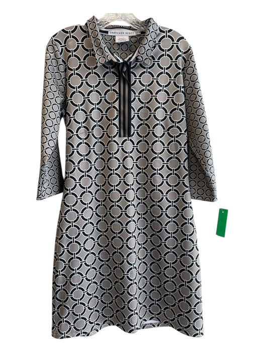 Gretchen Scott Size M Gray & Blue Polyester Long Sleeve Quarter Button Dress Gray & Blue / M