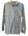 Equipment Femme Size L Blue & White Cotton Collared Button Up Long Sleeve Top Blue & White / L