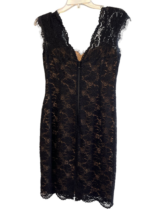 Reina Diaz Size Est L Black & Nude Nylon Blend Sweetheart Neckline Dress Black & Nude / Est L