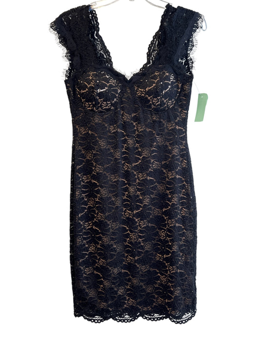 Reina Diaz Size Est L Black & Nude Nylon Blend Sweetheart Neckline Dress Black & Nude / Est L
