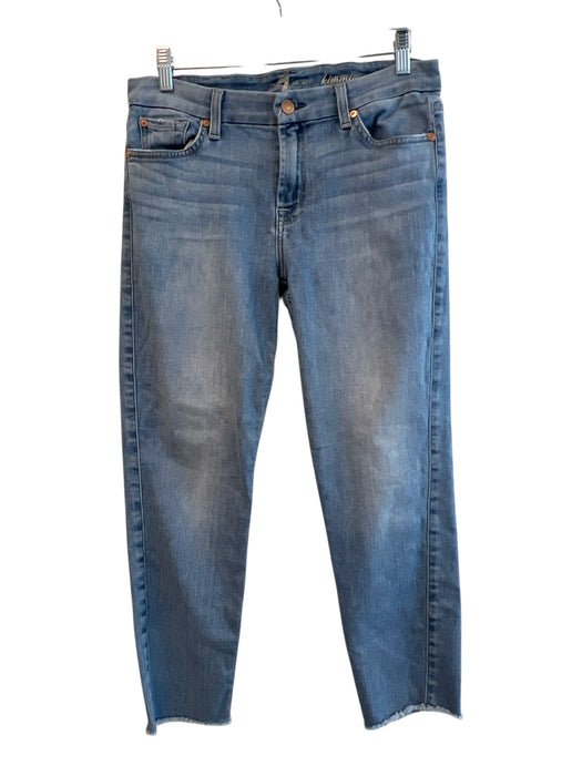 7 For All Mankind Size 30 Light Wash Cotton Blend Straight Leg 5 Pocket Jeans Light Wash / 30