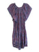 Poupette St. Barth Size M Purple & Red Viscose V Neck Abstract Print Dress Purple & Red / M