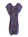 Poupette St. Barth Size M Purple & Red Viscose V Neck Abstract Print Dress Purple & Red / M