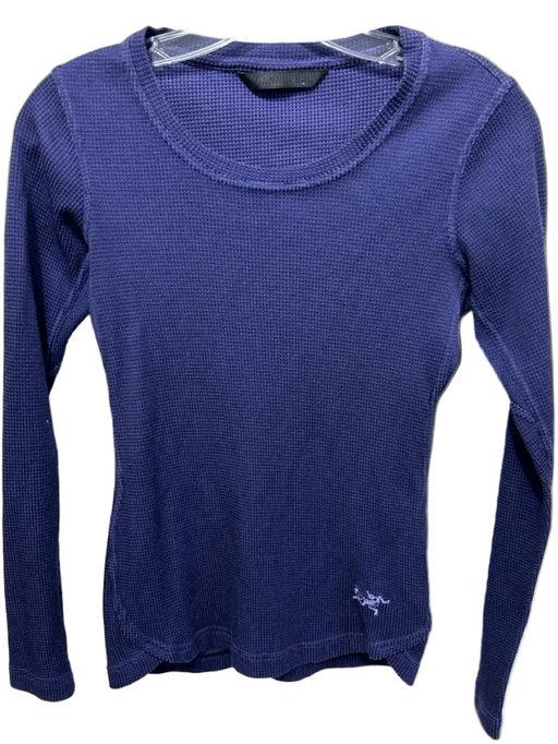 Arcteryx Size XS Dark Blue Cotton & Polyester Waffle Knit Long Sleeve Top Dark Blue / XS