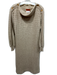 Missoni Size Small Beige Wool & Mohair Knit Long Sleeve Shoulder Buttons Dress Beige / Small
