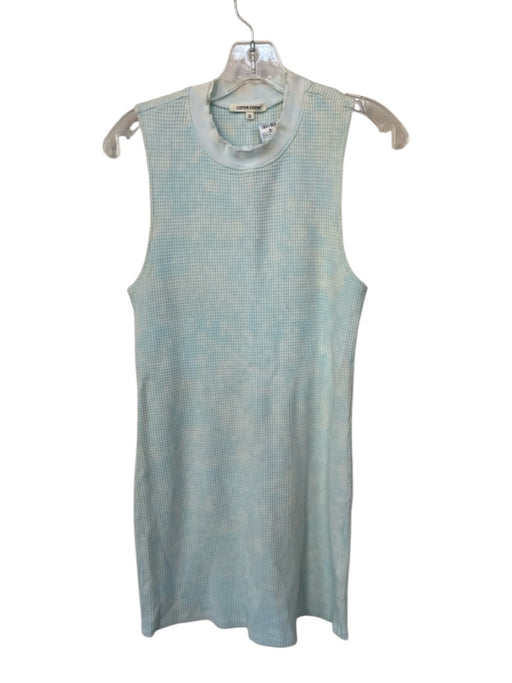 Cotton Citizen Size S Aqua Cotton Blend Sleeveless Ribbed Maxi Dress Aqua / S