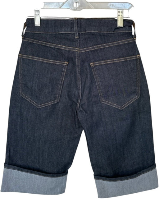 Maeve Size 25 Dark Wash Cotton Blend High Waist Bermuda Shorts Dark Wash / 25