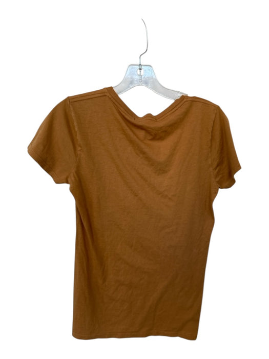Nili Lotan Size XS Rust Supima Cotton Short Sleeve V Neck Top Rust / XS