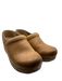 Dansko Shoe Size 37 Light Brown Leather Faux Wood Clogs Light Brown / 37