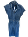 Joe's Size M Med Dark Wash Cotton Cap Sleeve Button Down Wide Leg Denim Jumper Med Dark Wash / M