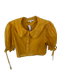 Reformation Size 4 Marigold Cotton Short Balloon Sleeve Bib Lace Trim Top Marigold / 4