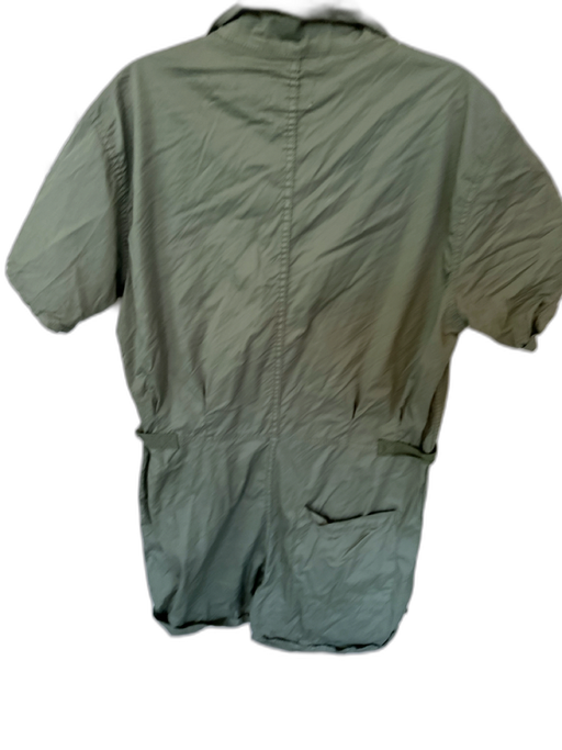 Pistola Size M Olive Green Cotton Short Sleeve Button Down Cargo Romper Olive Green / M