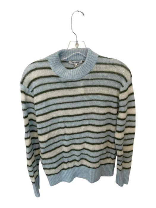 Madewell Size XS Blue & Green Alpaca Striped Ribbed Sweater Blue & Green / XS