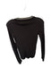 Madewell Size S Black & White Merino Wool Striped Collar Long Sleeve Ribbed Top Black & White / S