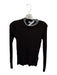 Madewell Size S Black & White Merino Wool Striped Collar Long Sleeve Ribbed Top Black & White / S