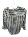 Madewell Size XS Green & Blue Cotton Stripe Button Up Collar front pocket Top Green & Blue / XS