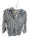 Madewell Size XS Green & Blue Cotton Stripe Button Up Collar front pocket Top Green & Blue / XS