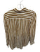 Madewell Size XS Tan & White Viscose Stripe Button Up Collar front pocket Top Tan & White / XS