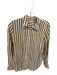 Madewell Size XS Tan & White Viscose Stripe Button Up Collar front pocket Top Tan & White / XS