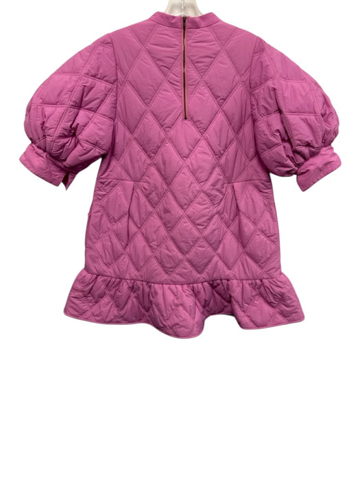 Crosby Size S Bubblegum Pink Polyester 3/4 Balloon Sleeve Diamond Quilt Dress Bubblegum Pink / S