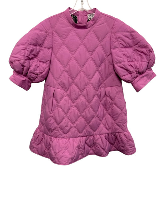 Crosby Size S Bubblegum Pink Polyester 3/4 Balloon Sleeve Diamond Quilt Dress Bubblegum Pink / S