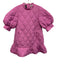 Crosby Size S Bubblegum Pink Polyester 3/4 Balloon Sleeve Diamond Quilt Dress Bubblegum Pink / S
