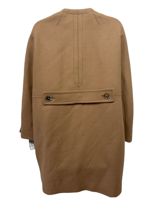 Burberry Size 10 Camel Brown Wool Blend Button Up Gold Hardware Pockets Coat Camel Brown / 10