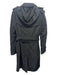 Burberry Size 10 Black Polyester Double Breast Hood Trench Coat Black / 10