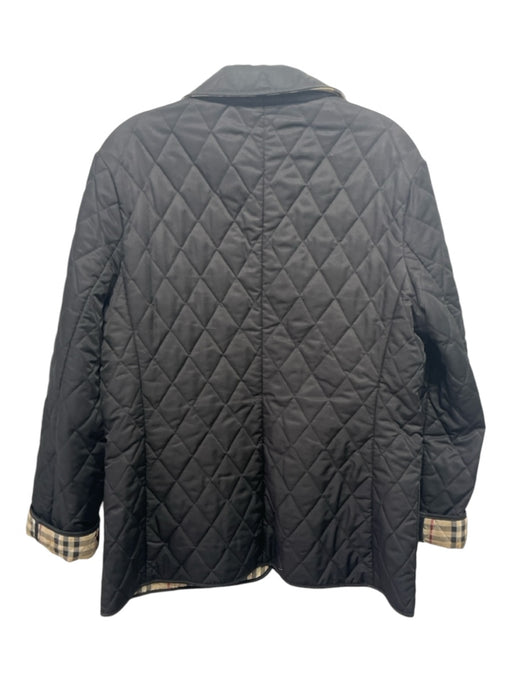 Burberry Size L Black Polyamide Diamond Quilted Snaps pocket Jacket Black / L