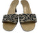 Gucci Shoe Size 6.5 Black & champagne Leather & Beaded open toe Low Heel Sandals Black & champagne / 6.5