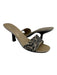 Gucci Shoe Size 6.5 Black & champagne Leather & Beaded open toe Low Heel Sandals Black & champagne / 6.5