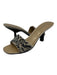 Gucci Shoe Size 6.5 Black & champagne Leather & Beaded open toe Low Heel Sandals Black & champagne / 6.5