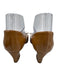Miu Miu Shoe Size 36.5 Tan Brown Patent Leather Peep Toe Bow Block Heel Pumps Tan Brown / 36.5