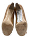 Miu Miu Shoe Size 36.5 Tan Brown Patent Leather Peep Toe Bow Block Heel Pumps Tan Brown / 36.5