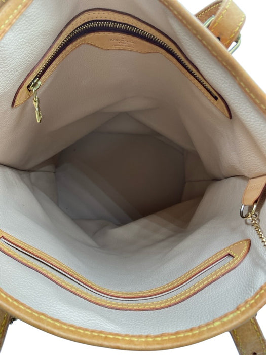 Louis Vuitton Brown Coated Canvas Monogram Leather Trim Bucket Shoulder Bag Brown / GM