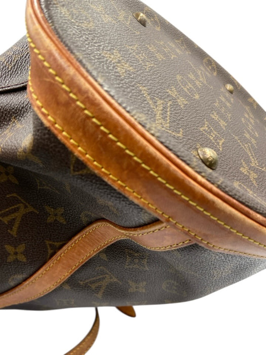 Louis Vuitton Brown Coated Canvas Monogram Leather Trim Bucket Shoulder Bag Brown / GM