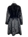 Enjoy Fur Size XS Black Modacrylic Rhinestone Buttons Floor Length Coat Black / XS