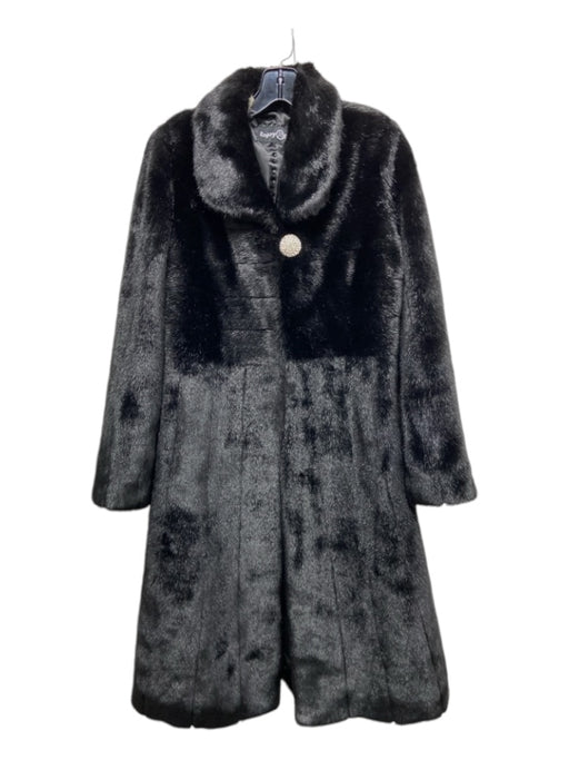 Enjoy Fur Size XS Black Modacrylic Rhinestone Buttons Floor Length Coat Black / XS