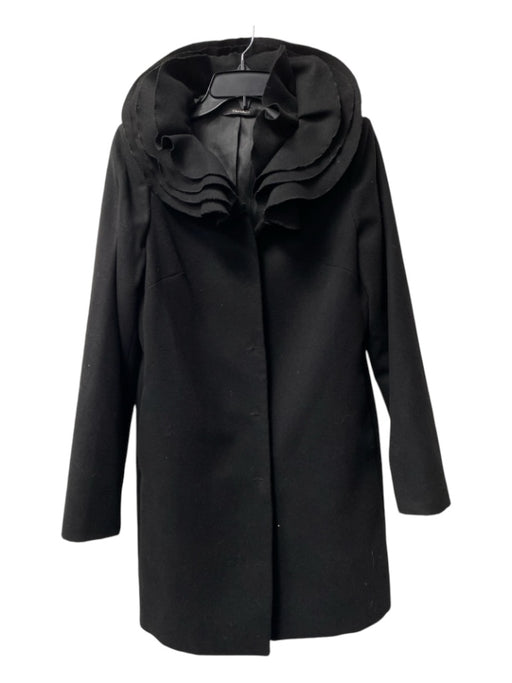 Tahari Size Small Black Polyester & Viscose Single Breasted Snap Closure Coat Black / Small